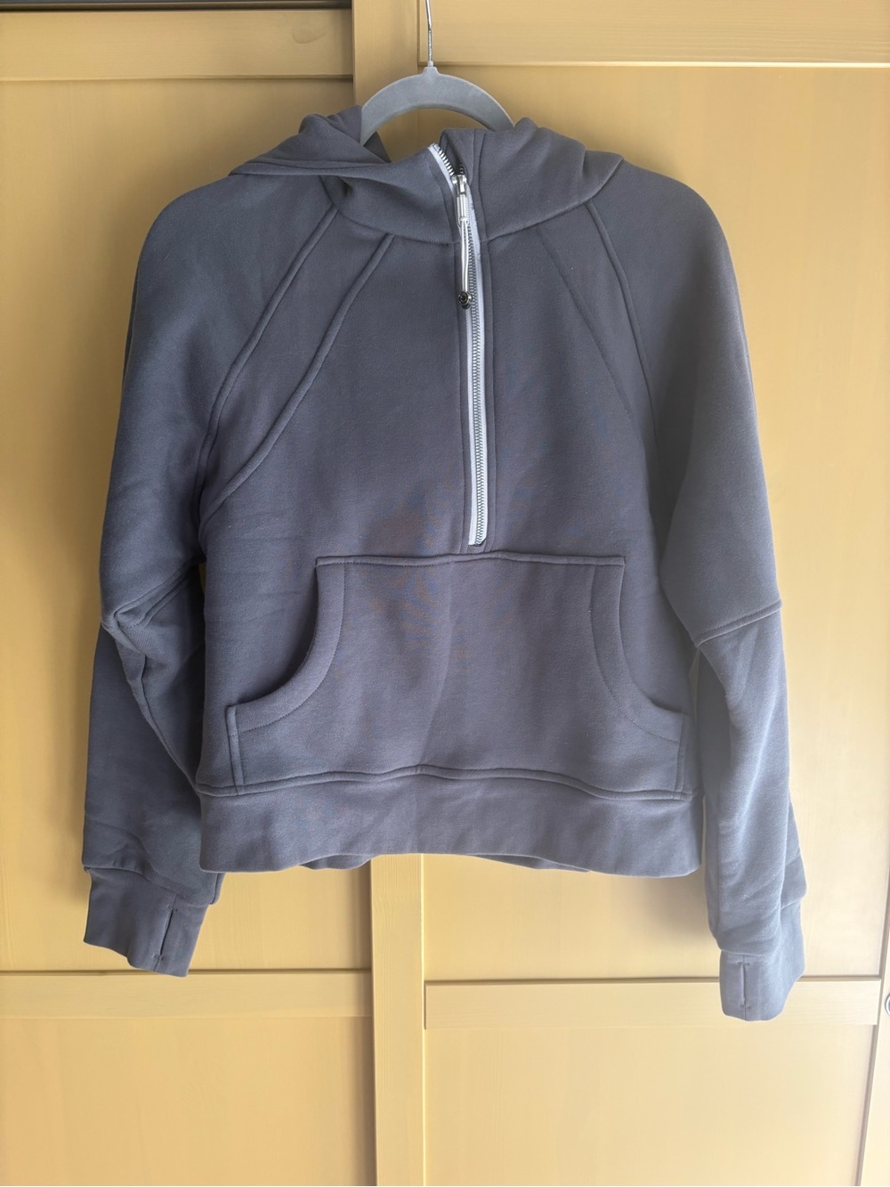 Half-Zip Hooded Sweatshirt in Charcoal Gray